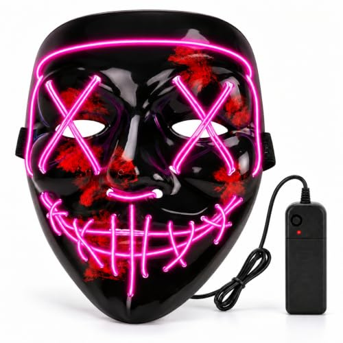 SHATCHI V for Vendetta LED-skrämmande mask, halloween mask, helmask, färgglada blinkers, skrämmande mask, skrämmande mask, halloween