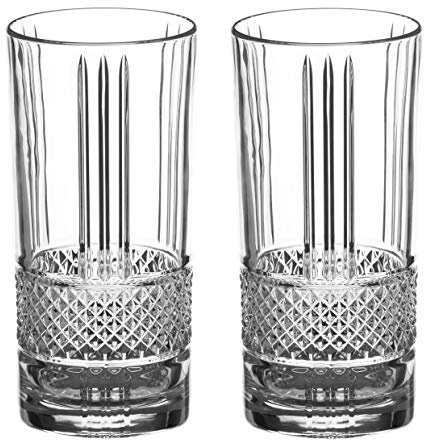 DIAMANTE Water or Cocktail Glasses Crystal Long Drink Hi Balls – ‘Ava’ Collection – Gift Box of 2