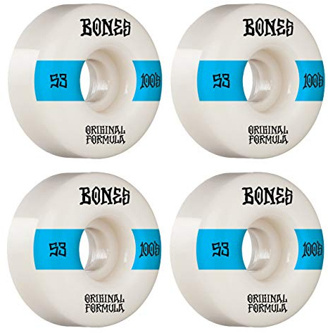 Bones Skateboard Skateboard Wheels Rollen 100 s V4 53 mm OGF White (Set 4)