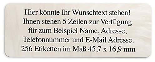 Adress-Aufkleber | PERSONALISIERT | 256 Stück | kleine Etiketten mit Wunsch-Text - Fotomotiv Fell weiß | für Namen und Adressen