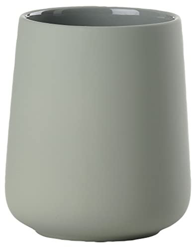 Zone Denmark Nova One Zahnputzbecher, Zahnbürstenbecher aus Keramik mit Soft Touch-Beschichtung, Durchm. 8 cm, Höhe 10 cm, Matcha Green