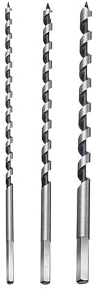 Auger Bit, Extra Long Wood Drill Bit Hex Drill Bits Set 6mm/8mm/10mm *230mm in Spiral Stainless Steel for Wood, Block Brick Tile and Plastic (3PCS)