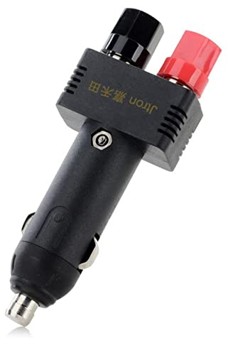 DC12V 10A Stecker Zigarettenanzünder mit Stromkabel, Schwarz | Kabelwagen zur Stromversorgung, Netzkabel für Wechselrichter