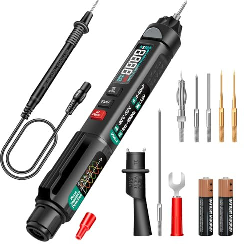 ANENG Multimeter Durchgangsprüfer,6000 Count Zweipoliger Spannungsprüfer,Auto Range Digital Berührungslos Voltmeter,misst AC/DC Spannung,Diode,Kapazität,Live Elektro Messgerät