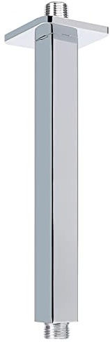 HarJue Ceiling Mounted Shower Arm, Rain Shower Square Extension Arm with Flange and Teflon Tape Stainless Steel Ceiling Mount Shower Extender (8 Inch, Chrome)