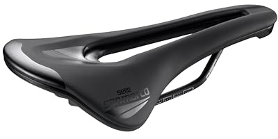 Selle San Marco SHORTFIT 2.0 Dynamic – Leichter Rennradsattel mit anatomischer Bohrung und Mangan-Schienen – Größe S3, Schwarz