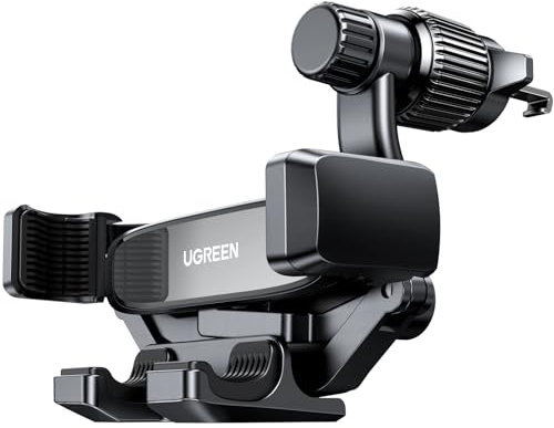 UGREEN Auto Handyhalterung 360° Drehbar Handy Halterung PKW Lüftung mit Schwerkraftsystem und Metallischen Hakenclip für Navigation Kompatibel mit 16 15 14 13 12Pro Max, Galaxy 23 Ultra usw.