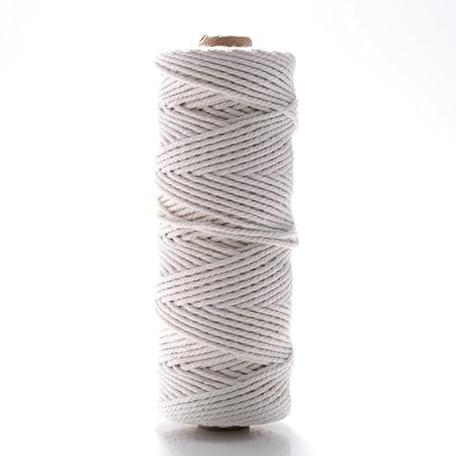 1 2 3 4 5 6 mm gedrehtes Baumwollseil, Makramee-Baumwollschnur, Schnur zum Selbermachen, Basteln, Quasten-Strickgarn