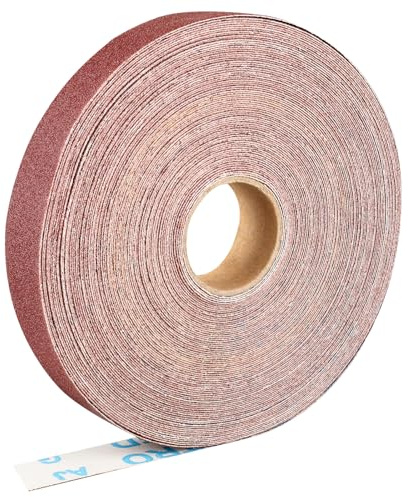 Shineboc-Schleifpapierrolle 2,5 cm x 25m, Aluminiumoxid-Schleifpapier der Körnung 80, geeignet zum Schleifen, Holz, Möbelbearbeitung, Edelstahl und Karosseriebearbeitung