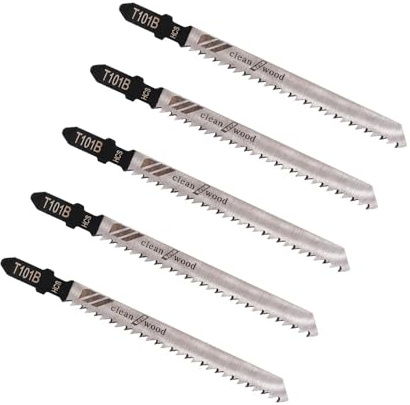SKYPRO 10pcs T101B Jig Saw Blades Set, Contractor Assorted T Shank Jigsaw Blades, Multi-Purpose HCS Saw Blades for Wood, Plastic Cutting