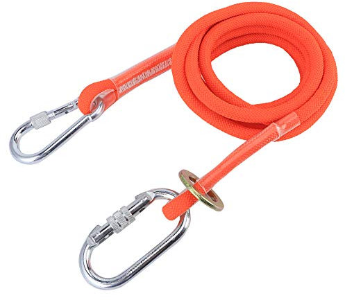 Ldafava Cordino di Protezione Anticaduta di Sicurezza a Gamba Singola da 3 Metri con Armatura Interna, Connettori per Gancio per Armatura