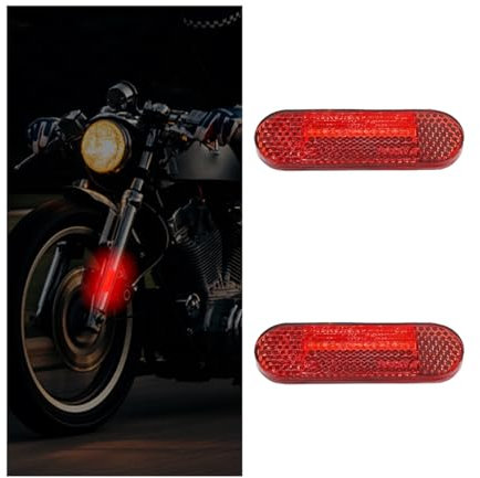 CGEAMDY 2 Stück Motorrad Katzenaugen-Reflektoren, Motorrad Fahrradrückstrahler Selbstklebend Reflektor, Katzenaugen-Reflektoren Für Anhänger(Rot 76.8x29x13mm)