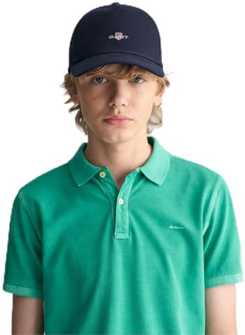 GANT Shield Cotton Twill Cap Casquette de Baseball, Evening Blue, S-M Enfants Unisexes