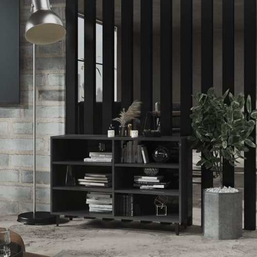 LAPOOH Sideboard, Kommode Schlafzimmer, Kommoden & Sideboards, Wohnzimmerschrank, Flur Kommode, Zimmer Möbel, Wohnzimmer Schränke, Hochglanz-Grau 103,5x35x70 cm Spanplatte