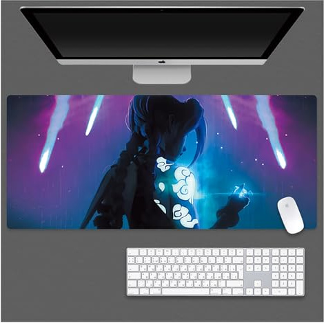 upim Jinx Mauspad, Gaming-Laptop-Mauspad, Anime-Schreibtischunterlage, Anime-Mauspad, Gaming-Mauspad, Anime, Erweiterte PC-Tastatur, Wasserdicht Und rutschfest(D,800x300mm)