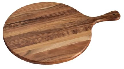 COLLBATH Vassoio Legno Multiuso Per Servire Pizza e Dessert Tagliere Decorativo Con Manico Ergonomico Per Cucina e Tavolo Facile Da Pulire e Resistente