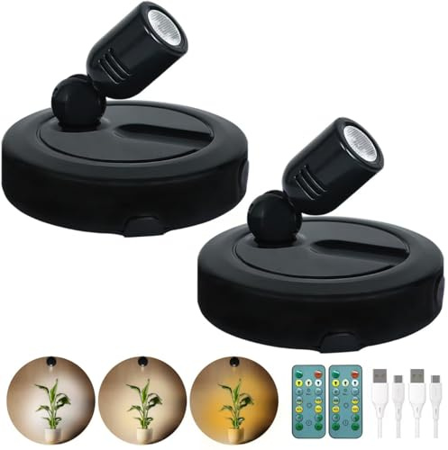 BERGUSTCH Rechargeable Spotlight, Indoor LED Spot Picture Lights for Plants