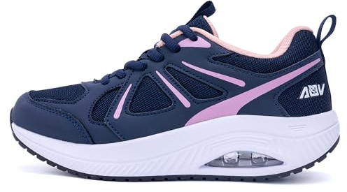 Quseek Chaussures de marche avec soutien de la voûte plantaire pour femmes - Baskets de mode - Chaussures orthopédiques - Chaussures de tennis pour soulagement de la douleur de fasciite plantaire - UK