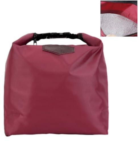 Bolsa Isotérmica para Comidas y Almuerzo - Impermeable para Niños, Hombres, Mujeres, Trabajo, Oficina - Rojo Oscuro