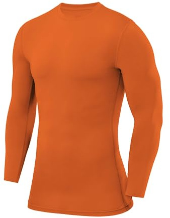 PowerLayer T-Shirt de Compression Manches Longues pour Football/Running - Tee-Shirt de Sport Col Rond pour Homme