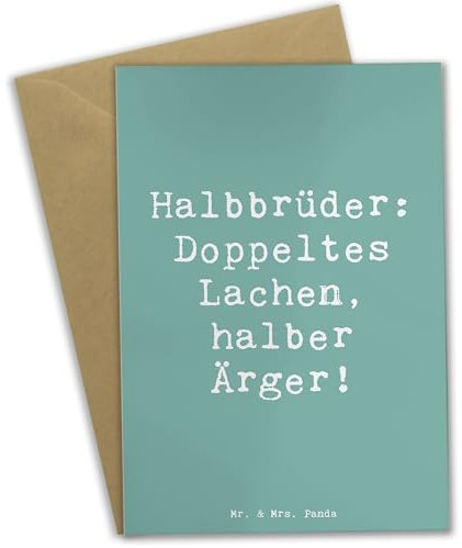 Mr. & Mrs. Panda Beileidskarte Spruch Halbbruder Lachen - Geschenk, Geschwister, Glückwunschkarte, Freude, weihnachtskarten, Familie, glückwunschkarten, Geschenke, einladungskarten, Ärger, osterkarten