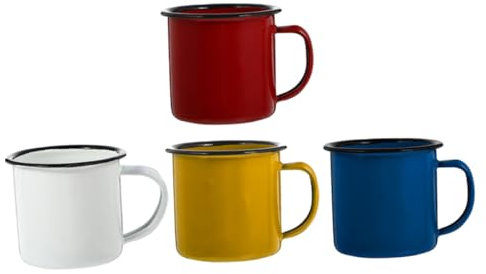 Cabilock 4piezas Taza De Esmalte Vintage Taza De Agua De Esmalte Para Uso Diario Acampar o Cocina Para Camping y Picnic