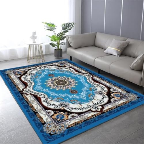 RUGMRZ Balkon Teppich Wohnzimmerteppich Schlafzimmer Rechteckiger Blauer Flurteppich Innendekoration Für Das Kinderzimmer 120X180Cm 3Ft 11.2''X5Ft 10.9''