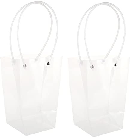 MOLUCKFU Transparente Blumenstrauß Tragetaschen aus Pp mit Langer Haltbarkeit 2 Stück Einfache und Großzügige Geschenkverpackung für Blumengeschenke