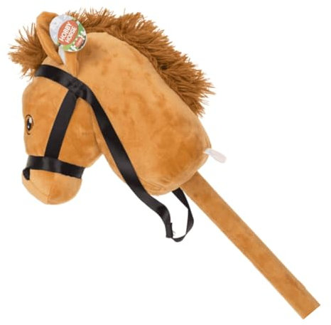 Generisch Steckenpferd Spielpferd Plüsch Hobby Horse braunes Pferd auf einem Stock für Kinder 85 cm