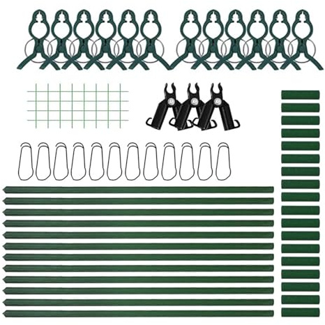Birtern 1 Set 121,9 x 121,9 cm Gurken-Rankgitter, ein Rahmen, Garten-Rankgitter für Kletterpflanzen, Pflanzenstützrahmen aus Stahl, ABS, faltbar, abnehmbare Stütze für Kletterpflanzen, Tomaten, Kürbis