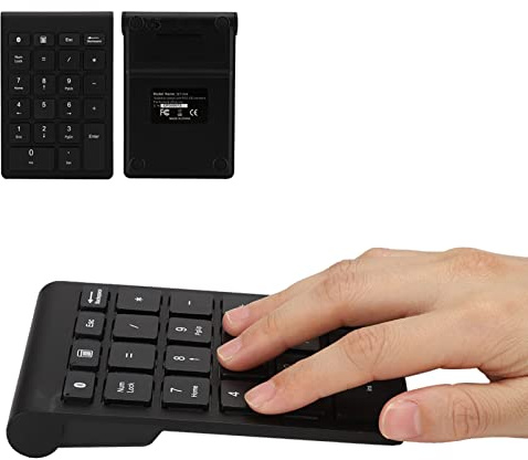 Oreilet Teclado Numérico Inalámbrico, 22 Teclas 5.0 Capa de Teclas de Pie de Tijera Portátil Delgada Ergonómica con Velocidad de Rebote Rápida para Mac OS (Black)