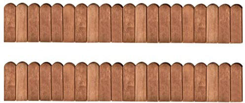 Brokky 3053644 Rotoli di Bordura 2 pz 120 cm in Legno di Pino Impregnato Recinzione in legno flessibile Legno di pino Bordatura aiuole prato Staccionata in legno Decorazione da giardino per frutteti P