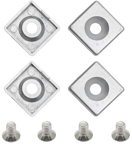 3030 Series European Standard Aluminum Extrusion Profile End Caps with Screws, Accessories for T-Slot Aluminum Profiles, 4 Sets