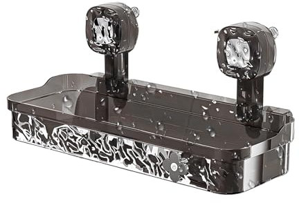 Organiseur de douche à ventouse | Étagère murale à ventouse pour bain, support de rangement puissant, porte-savon, sans perçage, organisation domestique pour le gel douche, le shampooing