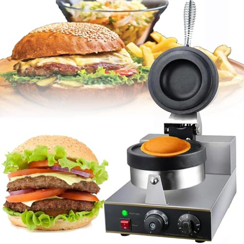 Electric Burger Waffle Maker, Non-Stick Panini Press with Stainless Steel, Versatile Baker for Waffles and Paninis, 1300W Power for Quick Cooking