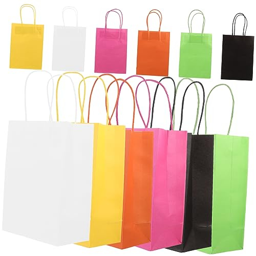 WRITWAA 24stücke Bunte Papier-geschenktüten Mit Henkeln Aus Robustem Kraftpapier Als Geschenkverpackung Für Süßigkeiten Bonbons Und Kleine Präsente