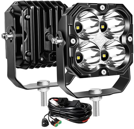 Willpower Focos Led Tractor 11cm 4.3 30W 12V 24V Faro de Trabajo 4x4 | 2PCS Faro Antiniebla Luz, IP67 Impermeable, 6000K Blanco, para Coche Camion Quad SUV ATV UTV Offroad Barco