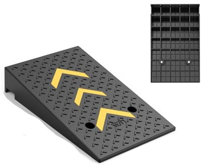 HUFIREHU Gummirampe Bordsteinrampe Gummi Rampen rutschfeste Auffahrrampen Vollgummi TüRschwellenrampe Schwellenrampe Autorampen FüR RollstüHle, MotorräDer(50 * 80 * 20cm/19.7 * 31.5 * 7.9in)
