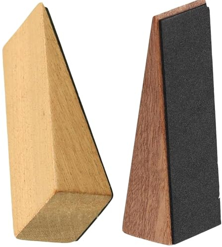 2-Pack Solid Wood Door Stops with Anti-Slip Base – Heavy-Duty Wedge for Floor and Carpet, Ideal for Home, Office, or School Use