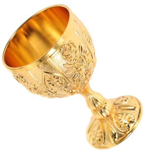 FUNOMOCYA Cáliz Vintage de Latón Resistente Copa para Cócteles Whisky Vino Diseño Europeo Dorado Decoración Elegante para Bodas Halloween Navidad