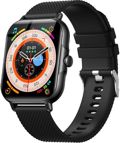 zaisia Smartwatch Uomo Donna, 1,85'' Orologio Fitness con Sonno Cardiofrequenzimetro, Smart Watch con Funzione di Notifica dei Messaggi e Chiamata, IP68 Impermeabile Tracker Fitness per Android iOS