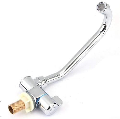 Robinet mitigeur pliable à froid en cuivre avec poignée unique rotative à 360° avec filetage G1/2, réglable pour camping-car, yacht, cuisines et salles de bains