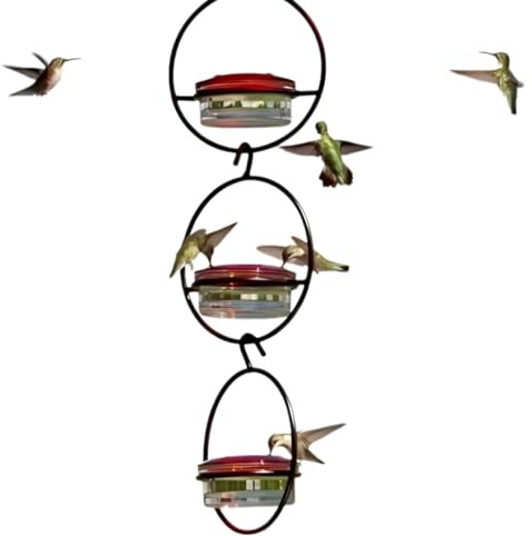 Tyinerc Colibríes para Colibríes Exteriores, 3 Piezas Distribuidor Robusto | Colibríes Colgantes - Para Observación de Pájaros Patio Ventana Exterior Puente Césped Balcón Parque Porche
