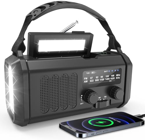 Notfallradio AM/FM mit Kurbel und Solarpanel