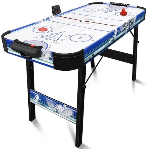 hotsizz Table Multijeux 3 en 1 Pliable Air Hockey, Bowling, Shuffleboard - Loisirs Familliaux Adultes & Enfants