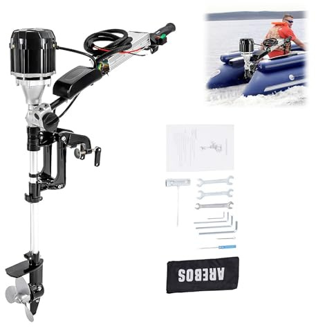 HUOMMGS 5HP 1 000 W utombordsmotor, elmotor, fiskebåt, elmotor, 48 V, utombordsmotor med steglös elmotor, båtmotor, 2–4 m, elmotor