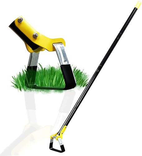 Zappa da giardino per diserbo, 60 attrezzi per diserbo triangolare con manico lungo - Design senza piegature per la cura senza sforzo di prato, giardino e aiuole