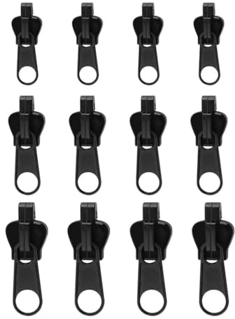 12 StückReißverschluss Zipper Ersatz Set, 3 Größen (3, 5, 8) Nylon Schieber für Reißverschlüsse, Reisverschluss-Reparaturset für Jacken, Taschen und Rucksäcke, Einfache Montage Ohne Werkzeug
