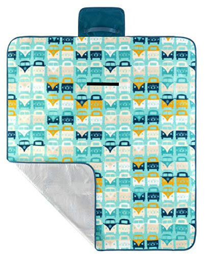 Volkswagen Picnic Blanket Rug - Official VW Foldable Water Resistant Beach Mat with Handle - 135cm x 120cm