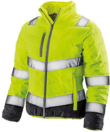 Result Safeguard Damen Warnjacke, leicht gepolstert (L) (Neongelb/Grau)